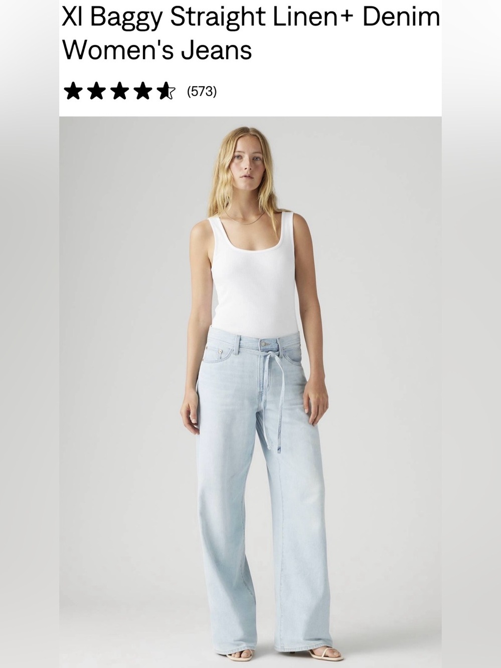 Levi's Light Blue Tie-Waist XL Baggy Jeans (runs big)